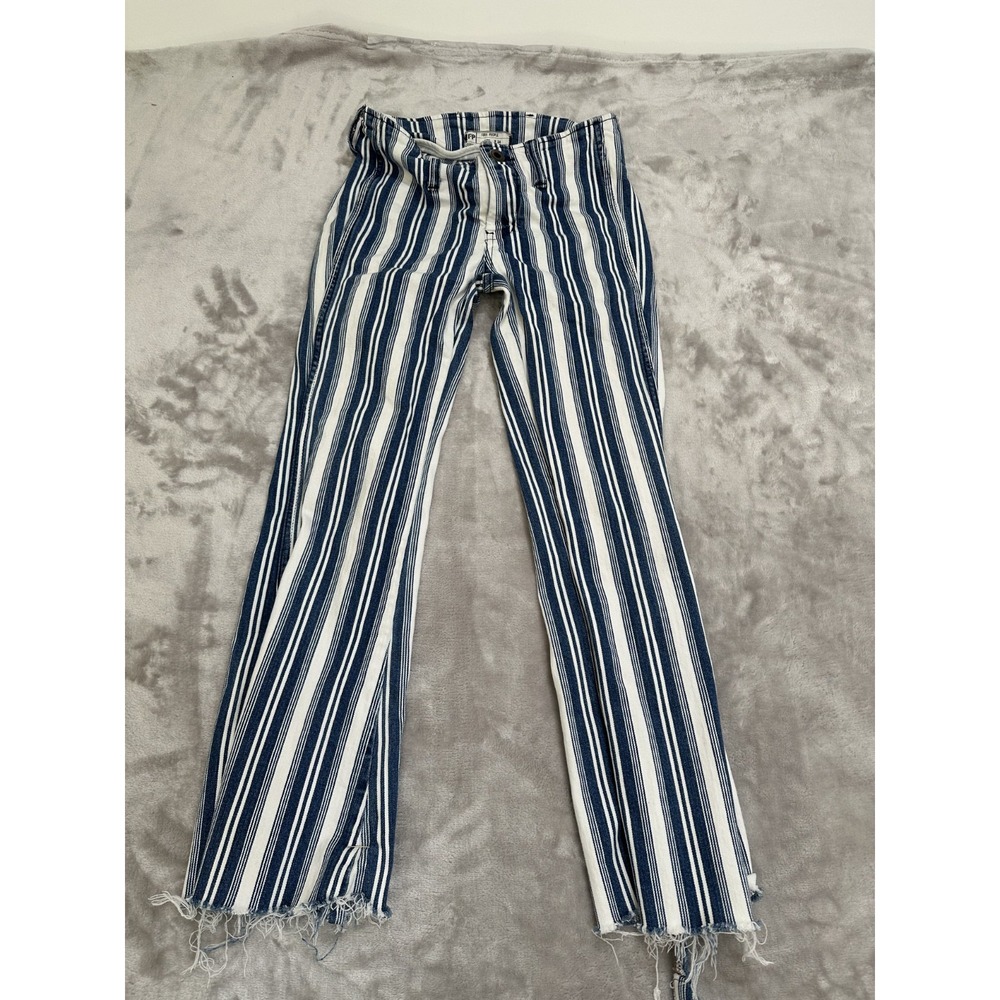 Free People Striped Boho Pants Womens Size 24 Striped Blue White (see notes)